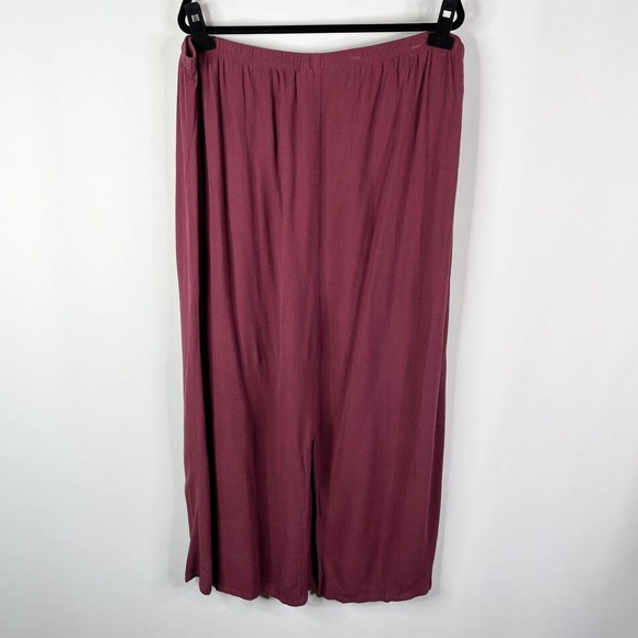 J. Jill JJill 2pc Set Size 4X Top Shirt Skirt Elastic Waist Plum Purple Crinkle - Picture 9 of 12
